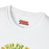 An election 2024 t-shirt with a colorful retro-style graphic that reads "Childless Cat Lady" across the chest. The text is in a playful, curvy font with each word in a different color - "Childless" in yellow-green, "Cat" in pink, and "Lady" in purple. Small cat face icons are incorporated into the letters 'a' in "Cat" and "Lady".